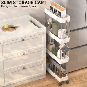 4-Tier Slim Rolling Storage Cart