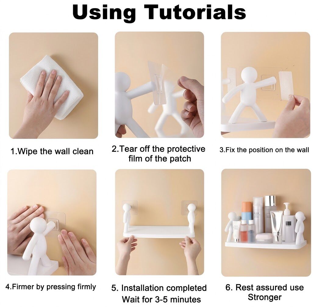 Wall-Mounted Adhesive Floating Shelf - Image 5