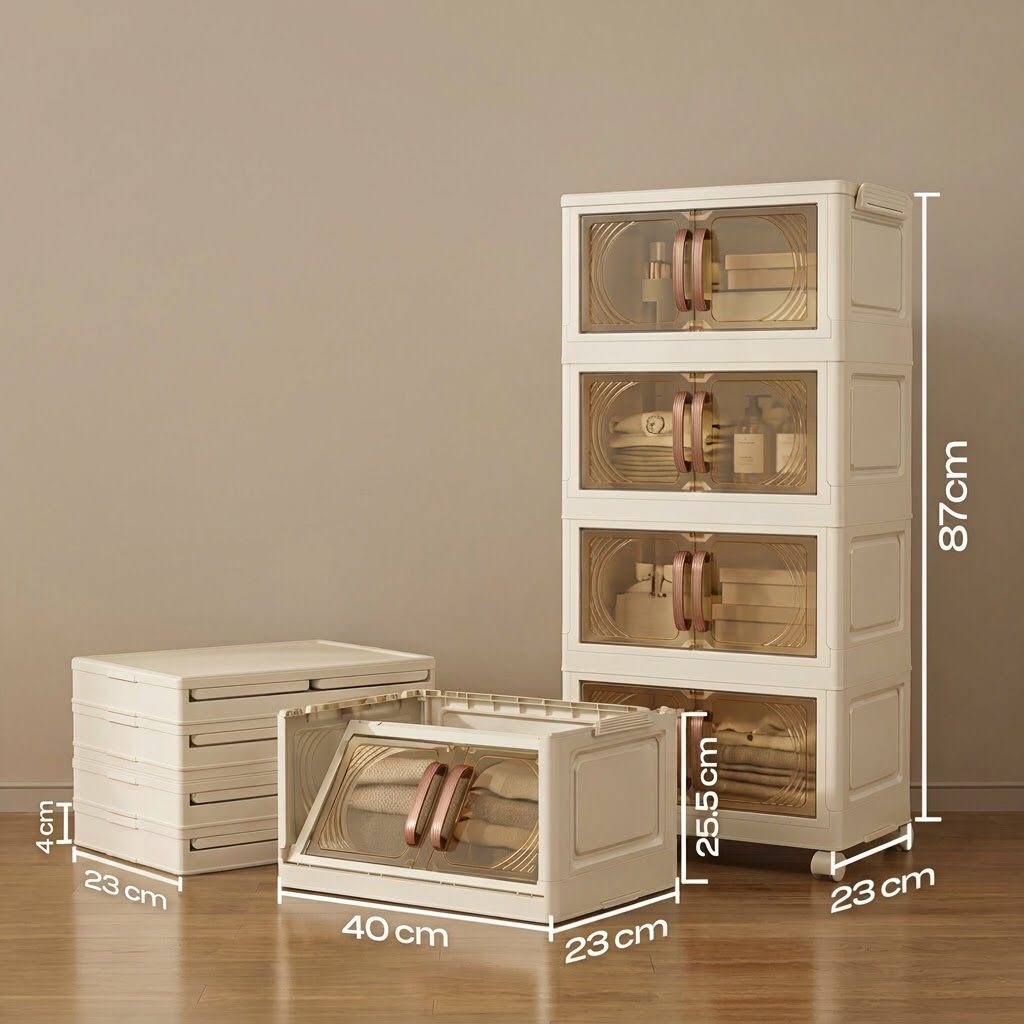 4-Tier Multiuse Foldable Storage Cabinet - Image 3
