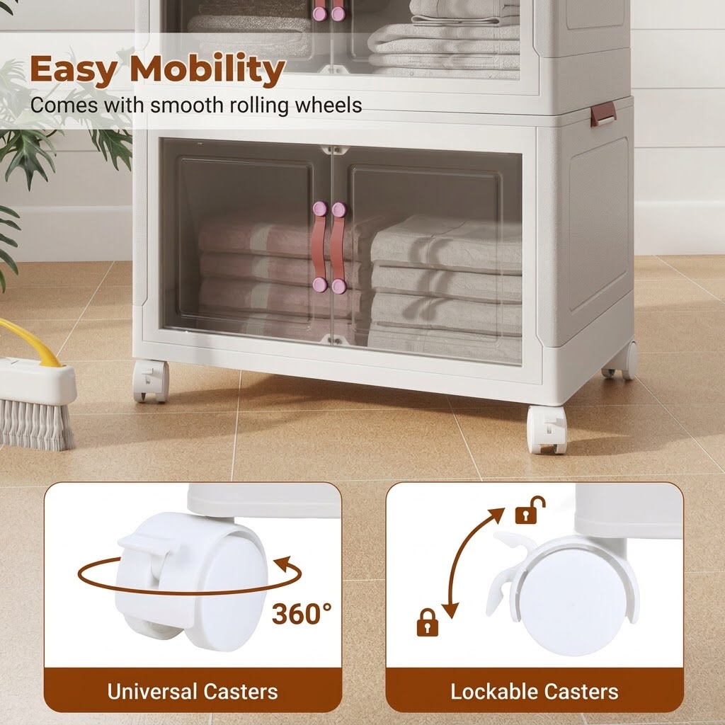 4-Tier Multiuse Foldable Storage Cabinet - Image 4