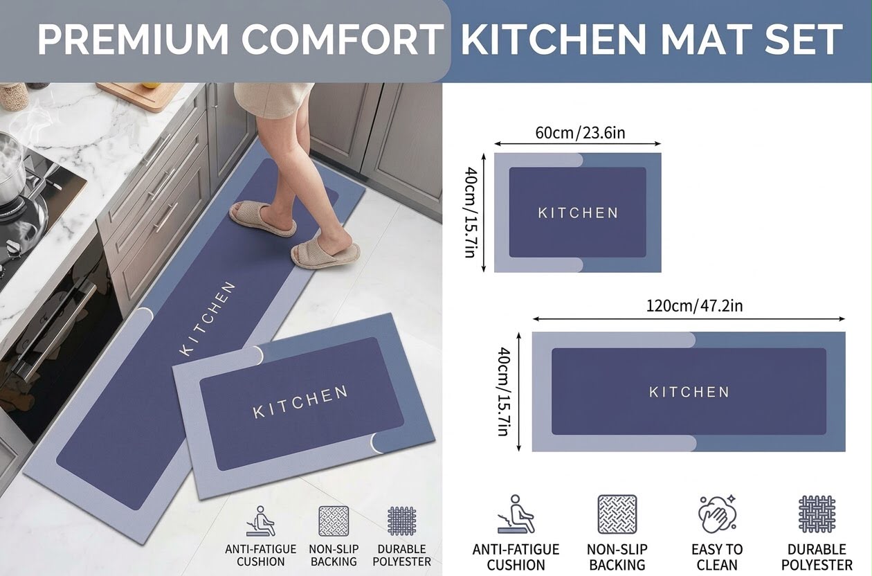 2 pcs Kitchen Carpet - Image 3