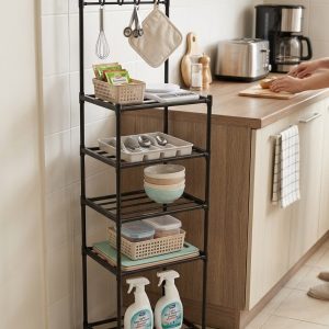 Multi-Functional 5-Tier Plastic Storage Rack